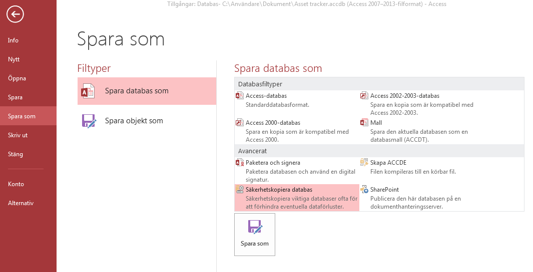 Vad finns på fliken Konto?