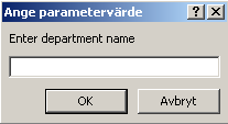 Parameterfrågor Om vi vill få reda på nummer och namn för alla anställda vid någon annan avdelning kan vi förstås skriva en ny urvalsfråga.