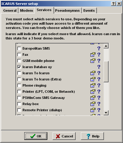 Larm / meddelanden kan om s önskas ges en markering (vy fr n Icarus Server. Marke ringen kan sedan i IcarusDB användas för att presentera endast de larm / meddelanden som har en viss markering.