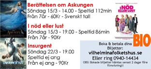 "Dödsdrogerna via nätet och missbrukets helvete..." 11 mars kl 18.00 i Biosalongen, FH. Bergsjöns Fiskevårdsområde kallar till ordinarie fiskestämma söndag 15/3 kl 14.00. Plats: Bygdegården Henriksfjäll.