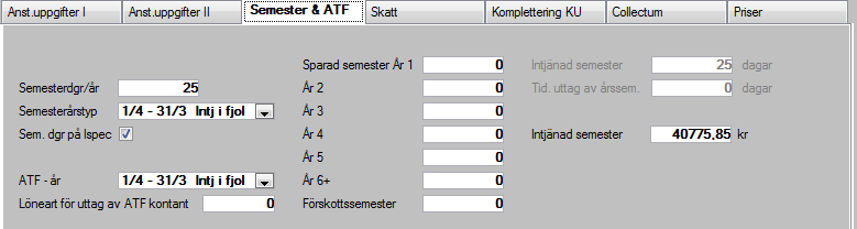 nvändarhandledning vser: Utbildningsdokument 9.00 22[86] Veckoarbetstid förutsätts vara 40 tim, om annat ej registreras här.