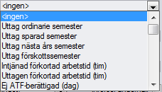 nvändarhandledning vser: Utbildningsdokument 9.00 36[86] Registrera sjukperiod. Rutan ska bockas på lönearter där sjukperioder ska registreras.