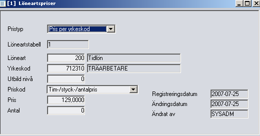 nvändarhandledning vser: Utbildningsdokument 9.00 48[86] När nytt pris registreras kolla i samma översikt att allt blev rätt. Se särskilt till att inga o- önskade 0-priser kommit in.