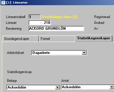 nvändarhandledning vser: Utbildningsdokument 9.00 69[86] Lönearter lla lönearter som ska ingå i statistiken måste märkas upp i statistikegenskaper.