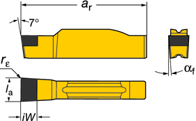 orout 1-2 eggar För spårstickning i härdade material. orout 1-2-egg - Skär AVSTKNN O SPÅRSVARVNN Låg matning Urvalskriterier,, tum l a l a in. r ε r ε in.