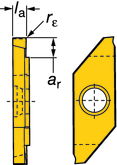 AVSTKNN O SPÅRSVARVNN orout XS skär Spårsvarvning orout XS - Skär MAR/L Toleranser, (tum): l a= ±0.025 (±.0008) r ε= ±0.02 (±.001) Repeterbarhet: ±0.025 (±.001) Visas i högerutförande entrumhöjd: ±0.