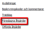 Du har nu skapat ett urval där alla avdelningar som innehåller minst 50 % tall visas. Klicka på knappen Urval. Klicka på länken Föreslagna åtgärder.