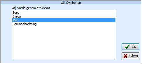 ersätta den markerade symbolen i symbollistan. Du kan även ändra storlek på symbolen.