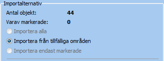 För att rita ett tillfälligt område, klicka på knappen Rita tillfälliga område. Klicka i kartvyn för att rita in ditt område. Klicka på Importera linjer.