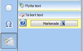 Ta bort text Du kan ta bort texter genom att enkelklicka på dem. För att ta bort flera texter samtidigt, använd verktyget Markera, Klicka sedan på knappen Markerade.
