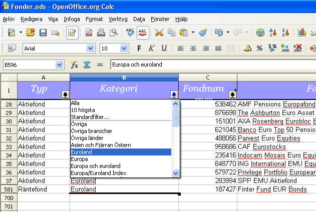 Filtrera ett register Ett register kan innehålla stora mängder information.