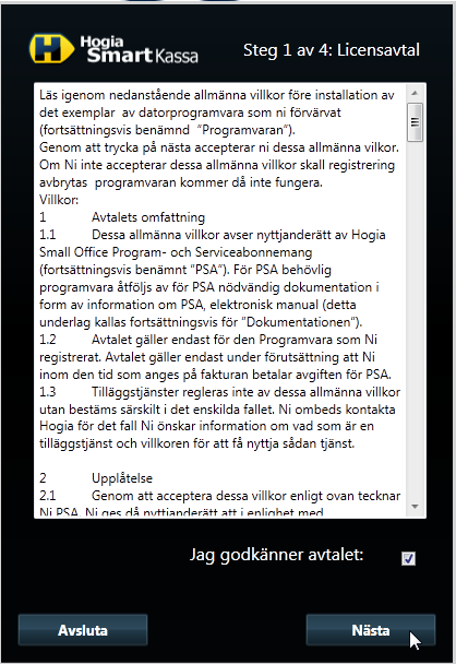 4. Starta kassan och registrera dig. Du har nu fått en ikon på skrivbordet som du skall klicka på för att starta Kassan och registrera dig.