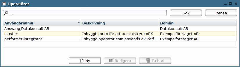 Operatörer Operatörsmallar och Roller Om Operatörer, Operatörsmallar och Roller Alla som har ett användarkonto i ARX betraktas som en Operatör.