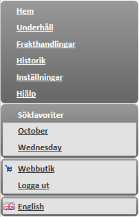 3 1 Introduktion till Pacsoft Onlines användargränssnitt 1.1 Grundläggande navigering Användargränssnittet är enkelt uppbyggt med ett antal menyer på vänstersidan.