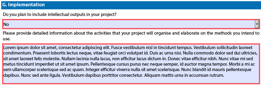 I sektion F efterfrågas beskrivning om projektförberedelser och administration. Bedömaren som läser ansökan ska få en heltäckande bild av hur långt planeringen kommit och hur genomarbetad ansökan är.