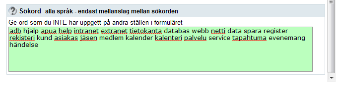 ~ 8 ~ Sökord Sökorden syns inte någonstans!