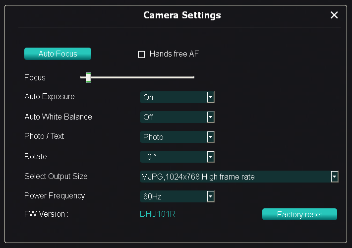 6.1.4. Kamerainställningar Kontrollera den levande bilden via gränssnittet för Kamerainställningar.