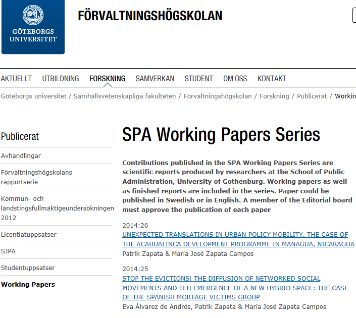 EGENTLIGA MYNDIGHETSPUBLIKATIONER- FORSKNINGS-PUBLIKATIONER