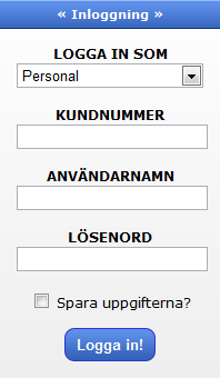 1.1 Inloggning Inloggningsrutan är det första som möter dig när du ska logga in i systemet.