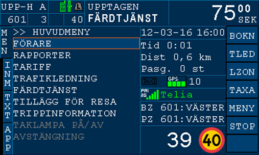 ISA Med ISA-enhet kopplad till MegTax så kan taxametern visa aktuell hastighets-begränsning samt varna när hastigheten är för hög.