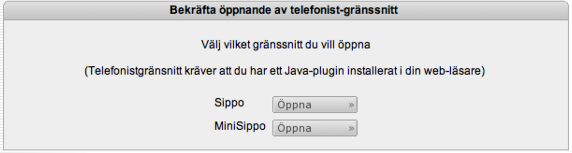 Home manual Kapitel 4 4.7 Telefonist För att använda telefonistgränssnittet tryck på Telefonist i sidomenyn. Därefter får du valet att antingen öppna SIPPO eller Anknytningsövervakaren.