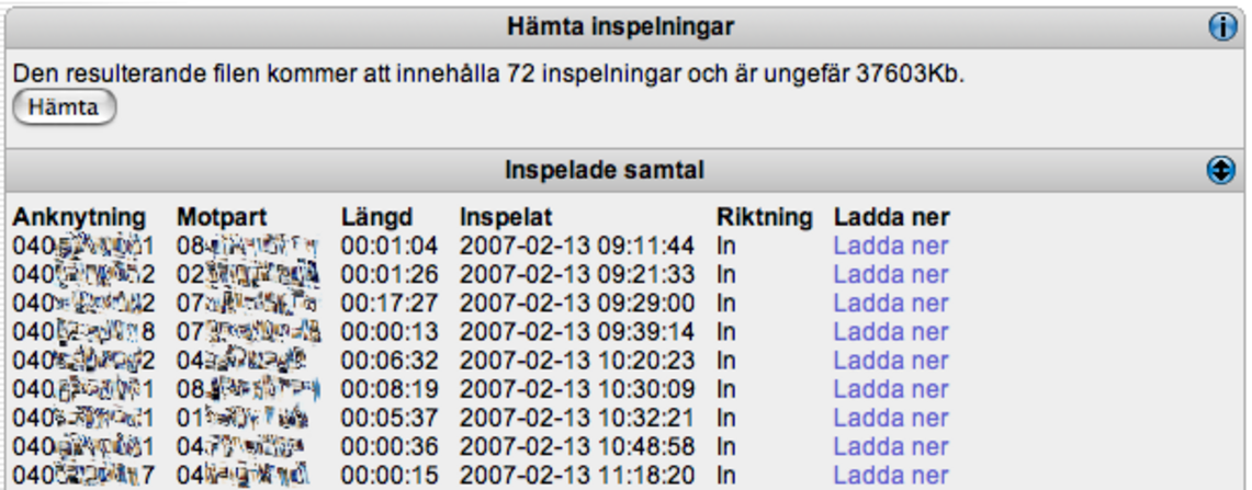 Home manual Kapitel 4 OBS! Samtliga val utom start- och stopptidpunkt är frivilliga, väljer du t.ex. ingen maxlängd visas alla samtal oavsett längd. 4.9.