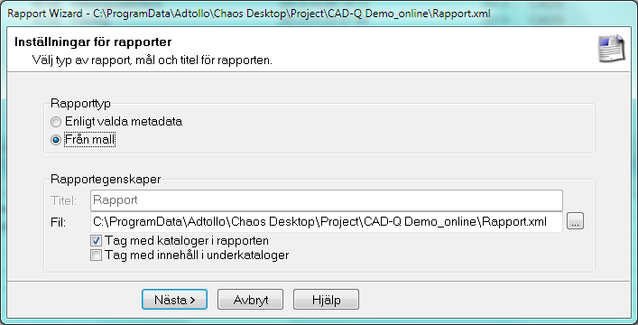 Vid synkronisering hanteras versioner på det sätt, som man angett i Sharepoint. Nya filer synkroniseras till Sharepoint och Checkas in. XML rapporter/excel Högerklicka på filer, Skapa rapport.