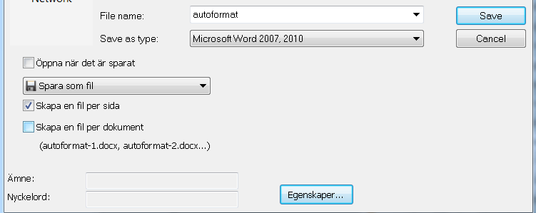 Readiris TM 14 - Användarhandbok Markera ett formateringsalterntiv om det behövs. Se avsnittet Välja formateringsalternativ för mer information. Klicka på OK för att stänga fönstret Utformat.