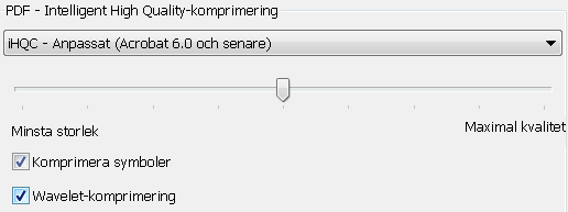 Avsnitt 9: Spara dokument Obs! I Readiris Pro kan du välja Nivå I - Bra storlek och Nivå I - Bra kvalitet. I Readiris Corporate har du tillgång till alla ihqc-nivåer.