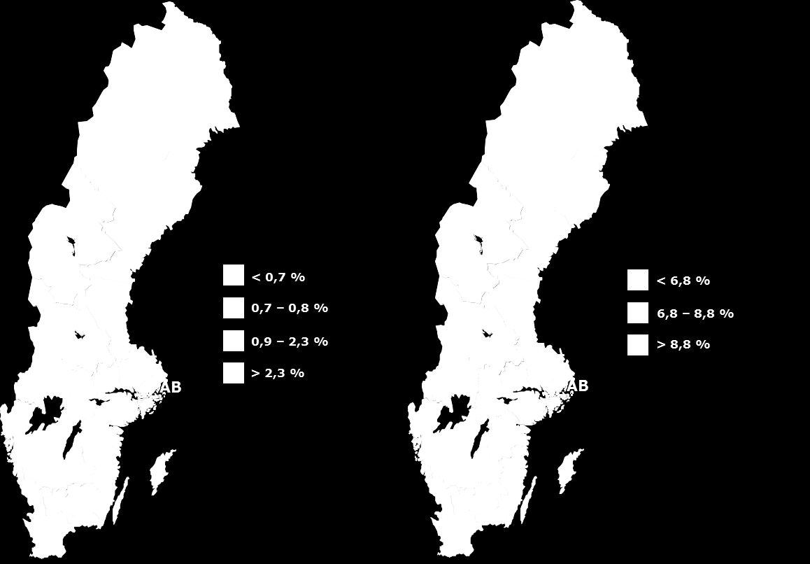 12 Förväntad procentuell sysselsättningsförändring mellan kvartal 4 2013 och kvartal 4 2014 Inskrivna arbetslösa som andel av registerbaserad arbetskraft, prognos kvartal 4 2014 AB Stockholm I