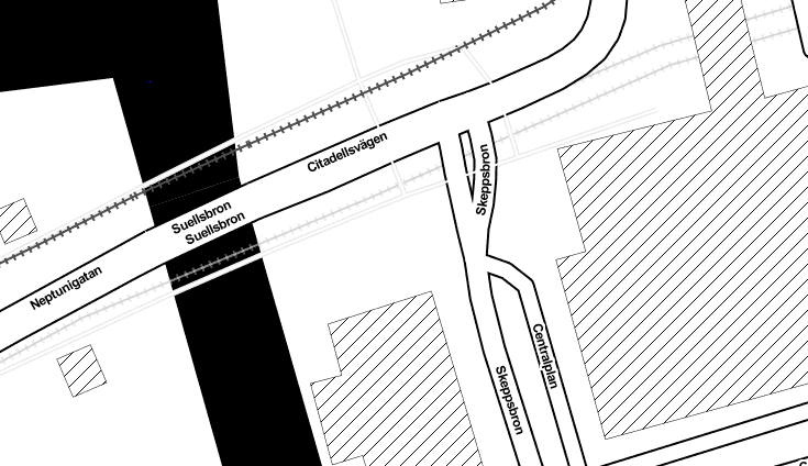 Figur 6.4: Google Maps bakgrundskarta (Google Maps 2013). 6.3.3. Stamen Maps Stamen Maps Toner är, ur kartografiskt avseende, en något udda bakgrundskarta.