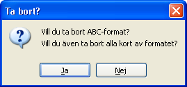 måste kortet dras i en Endörrscentral som är uppdaterare för offlinebehörighet. Ta bort kortformat För att ta bort ett befintligt kortformat, gör på följande sätt: 1.