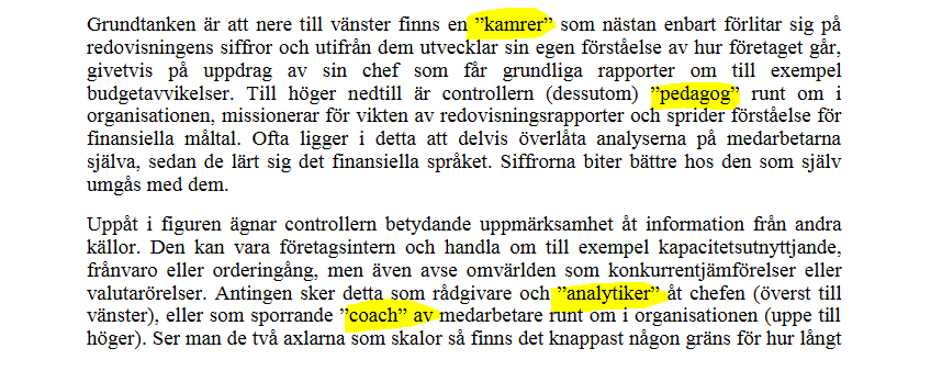 Controllerns utmaningar och arbetsfält Antal informationskällor All affärsrelevant information Affärsrådgivning Early warning Omvärldsbevakning Nyckeltalsjämförelser Katalysator för att åtgärder