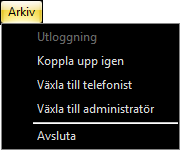 Koppla upp igen Om anslutningen bryts visas en informationsruta om detta längst ner till höger på skärmen.