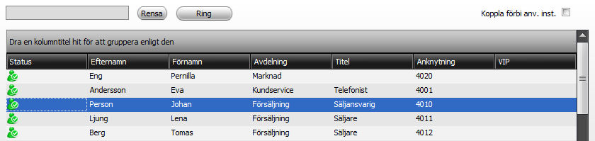 Trepartssamtal Vill du samtidigt prata med båda personerna kan du skapa ett trepartssamtal. Klicka då på 3:e part ovanför rutorna Samtal 1 och Samtal 2.