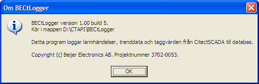 funktionen när dialogen framträder. Nedanstående dialog visas om man väljer "Avsluta", men inte om programmet avslutas av Windows.