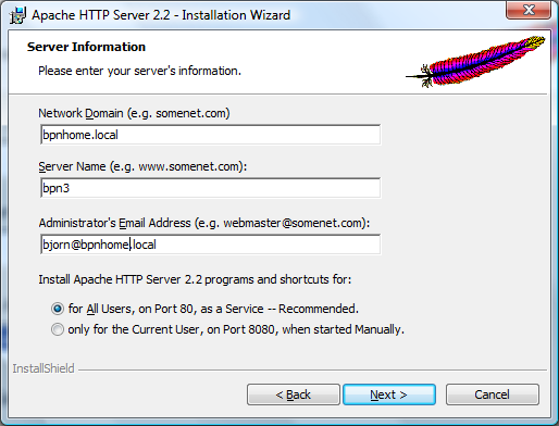 2 Installera Apache Denna beskrivning visar hur man installerar Apache 2.2.x i Windows.