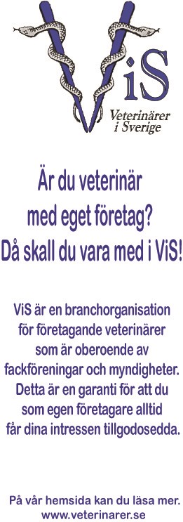 Veterinärer i Sverige Utges av föreningen Veterinärer i Sverige, en fackligt och politiskt obunden organisation för vete