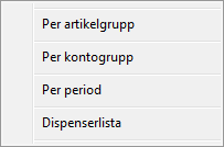 43 Dagsrapport preliminär (X) Skriver ut dagsrapporten för alla kassor, per kassa eller för en specifik kassa. I arkivmenyn kan man styra utskriften till kvittoskrivaren eller till A4-skrivaren.