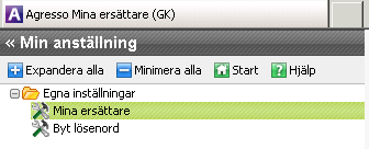 Vikariehantering - ny funktion Under menypunkten Min anställning Egna inställningar finns funktionen Mina ersättare som möjliggör för användare i Self service att själva aktivera ersättare.