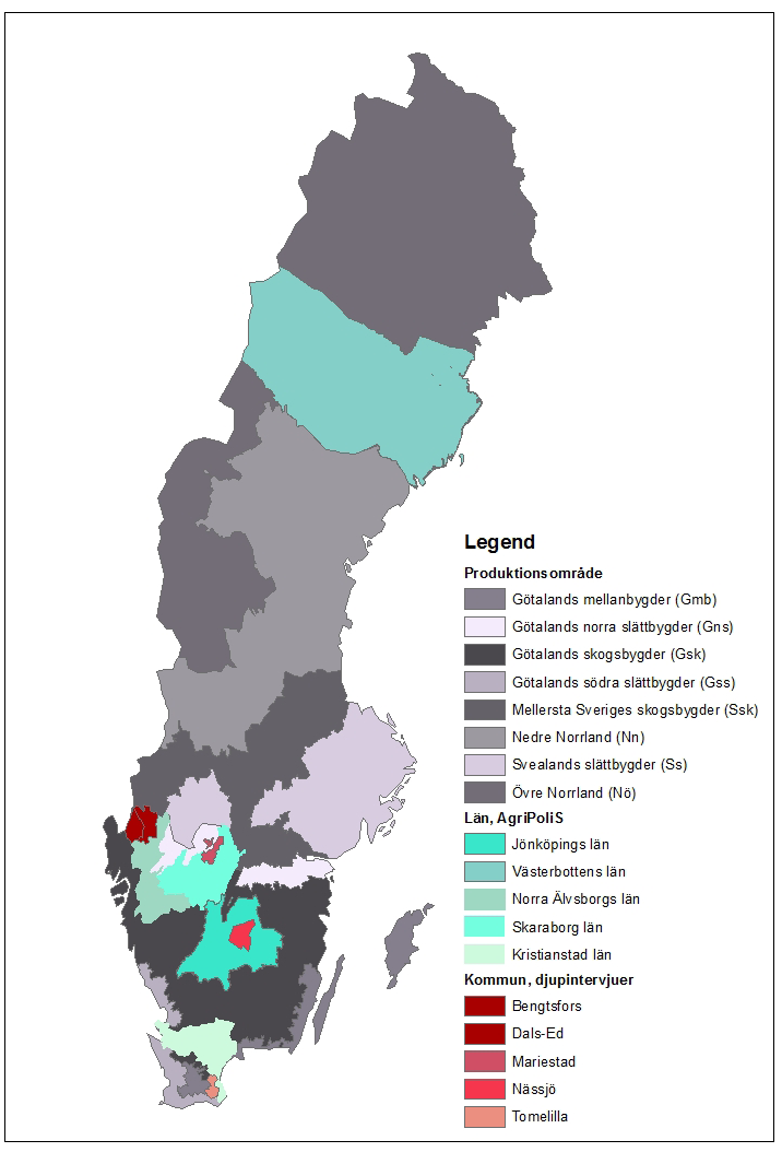 Lantbruk fanns tre speciellt utvalda frågor med, initierat av denna studie, som gällde lantbrukarnas behov av mer jordbruksmark och deras syn på inlåsning.