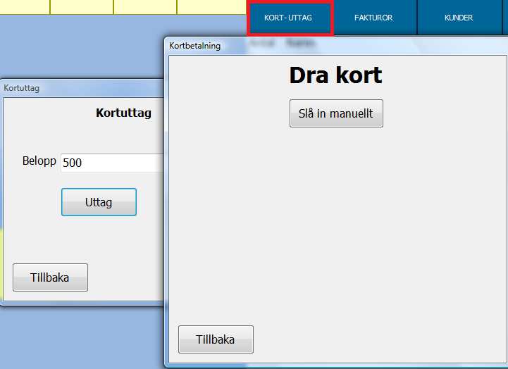 Öppna kassalåda [111] Funktionen Öppna kassalåda används för att öppna kassalådan utan föregående försäljning. Samtliga lådöppningar registreras i systemet.