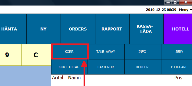 Observera att när man väl har påbörjat en delning av en nota måste detta slutföra under samma följd.