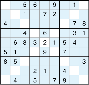 SUDOKU -X Ett vanligt sudoku - fast här ska även den långa diagonalen