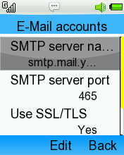 3. Redigera kontoinformation och inställningar, bl.a.: Användarinformation: krävs för att redigera användarnamn, emailadress, svarsadress, användar-id, lösenord, SMTP användar-id och SMTP-lösenord.