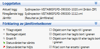 5.4.1.3 Jämför Funktionen Jämför gör det möjligt för användaren att jämföra två befintliga loggar. Resultatet är en uppsättning objekt som skiljer sig åt i loggarna.