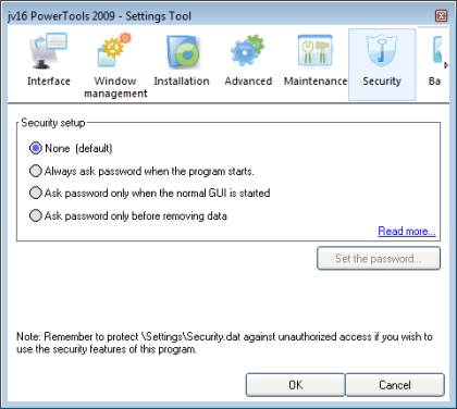 Säkerhet Image 8. The Security section helps you to control who has access to the product's powerful features Security sektionen tillåter dig att lösenordskydda och begränsa produktens användning.