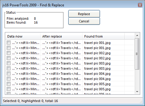 Find & Replace - Resultat Find & Replace funktionen använder samma tillvägagångssätt som Registry Find & Replace verktyget som diskuterades tidigare i denna bok. Image 45.