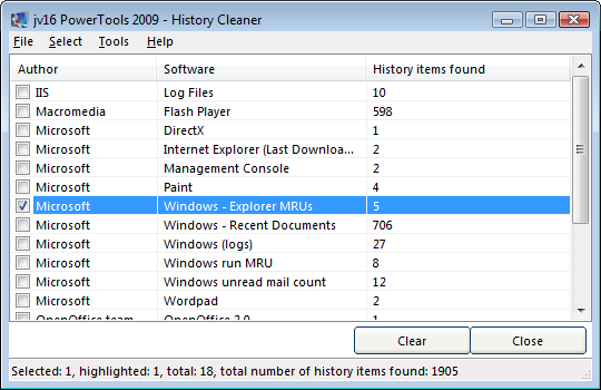 History Cleaner Många program kommer ihåg filerna du öppnade sist, de sista mapparna du jobbade med eller vilka filmer du kollade på sist.
