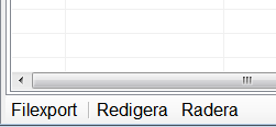 Visa skärmen Redigera pumpens komm. tabell eller Redigera rack komm. tabell 1) Klicka på fliken [Pump komm. tabell] eller [Rack komm. tabell]. 2) Välj de inställningar för kommunikationskonfiguration som ska ändras.
